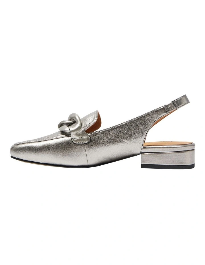 Domino Flat Shoes in Pewter Metallic image 3
