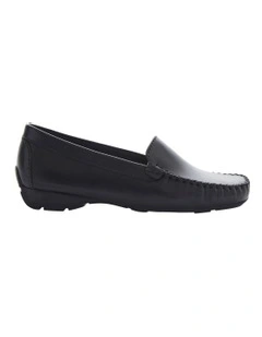 Sicily Flat Shoes in Black Leather