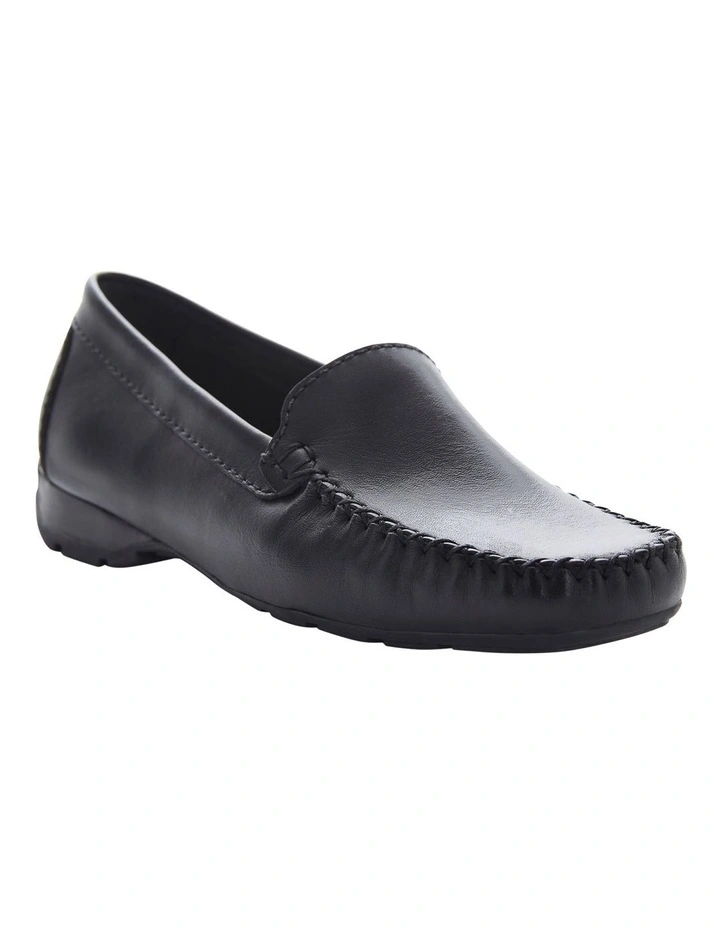 Sicily Flat Shoes in Black Leather image 2