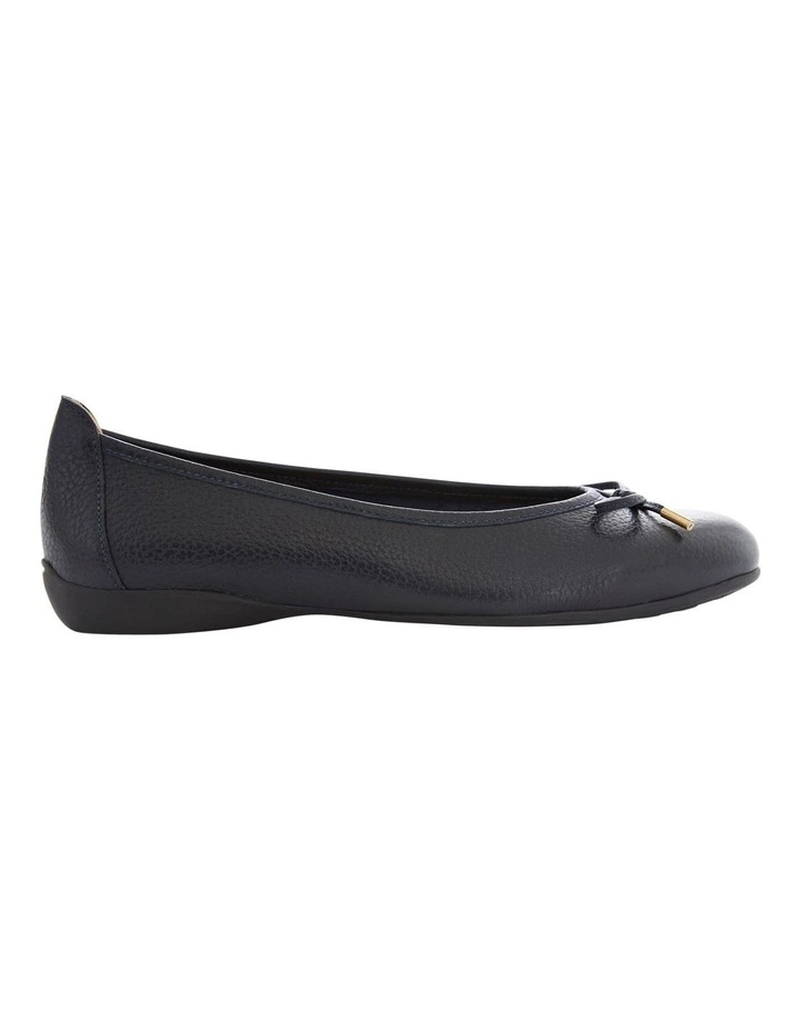 Azaria Flat Shoes in Navy Leather image 1