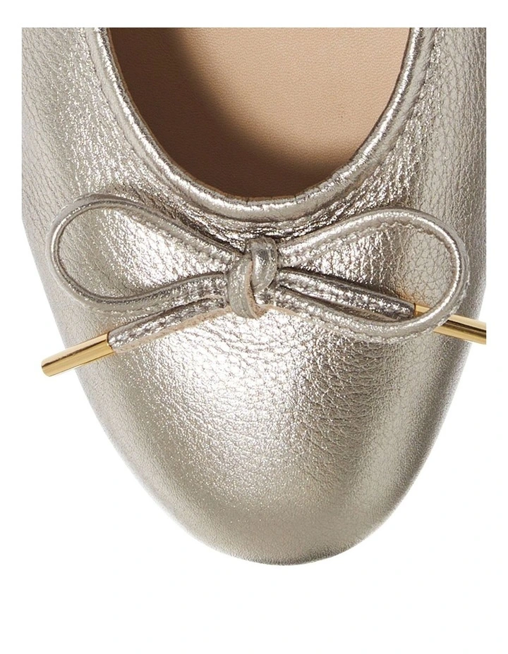Azaria Flat Shoes in Pewter Metallic image 4
