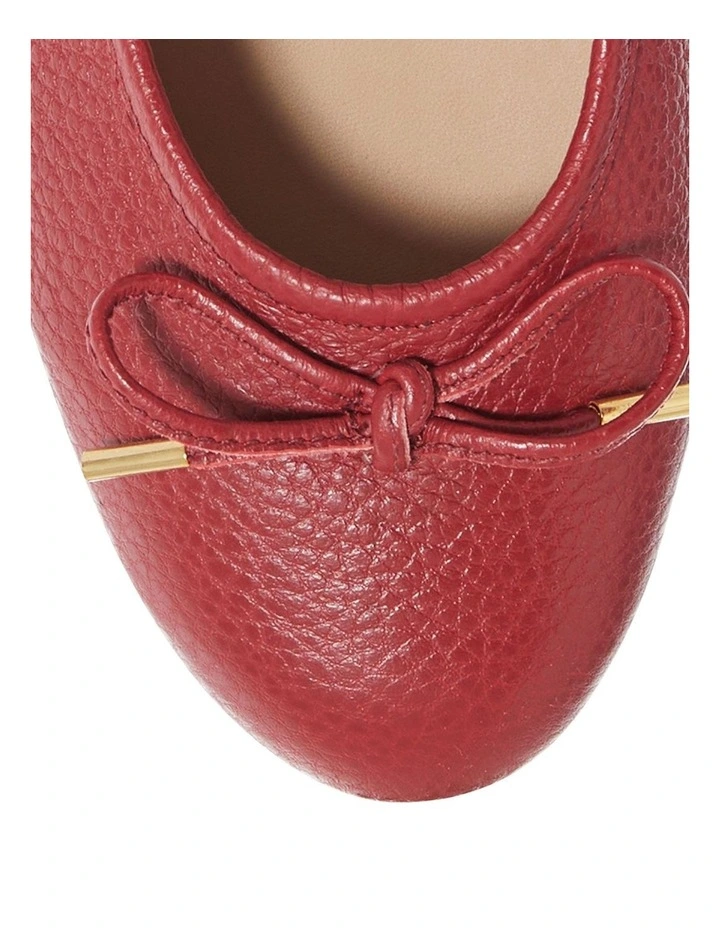 Azaria Flat Shoes in Red Leather image 4