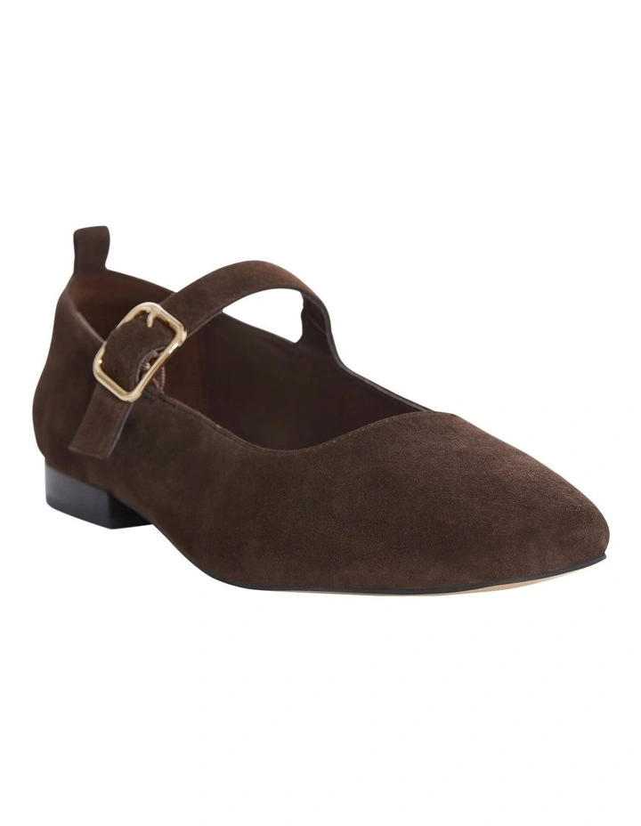 Bonnie Ballet Flats in Chocolate Suede image 2