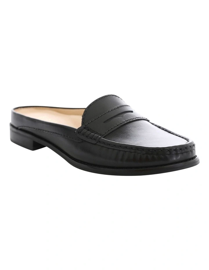 Tudor Flat Shoes in Black Leather image 2