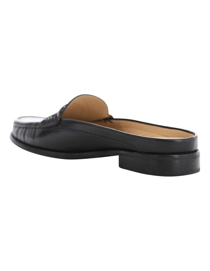 Tudor Flat Shoes in Black Leather image 3