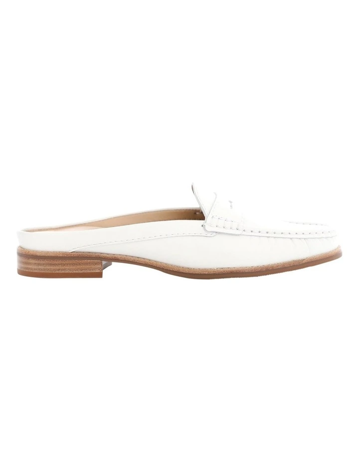 Tudor Flat Shoes in White Leather image 1