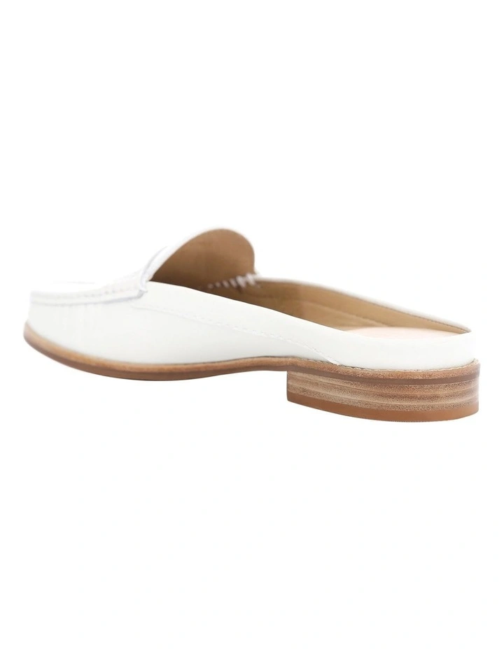 Tudor Flat Shoes in White Leather image 3