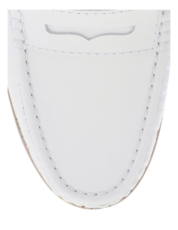 Tudor Flat Shoes in White Leather image 4