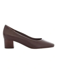Gamma Leather Heeled Shoes in Chcocolate