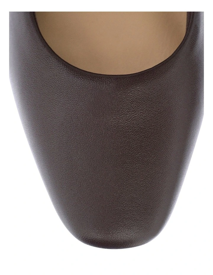 Gamma Leather Heeled Shoes in Chcocolate image 7