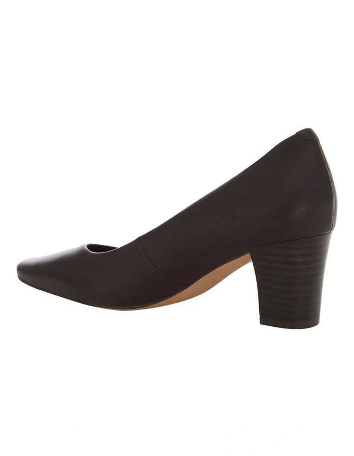 Nicole Heeled Shoes in Chocolate Leather image 3