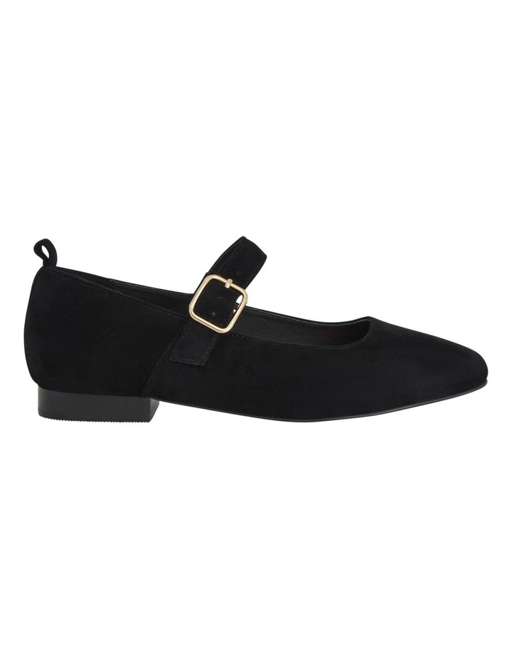 Bonnie Flat Shoes in Black Suede image 1