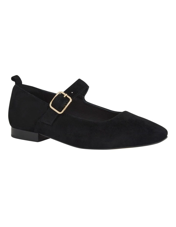Bonnie Flat Shoes in Black Suede image 2
