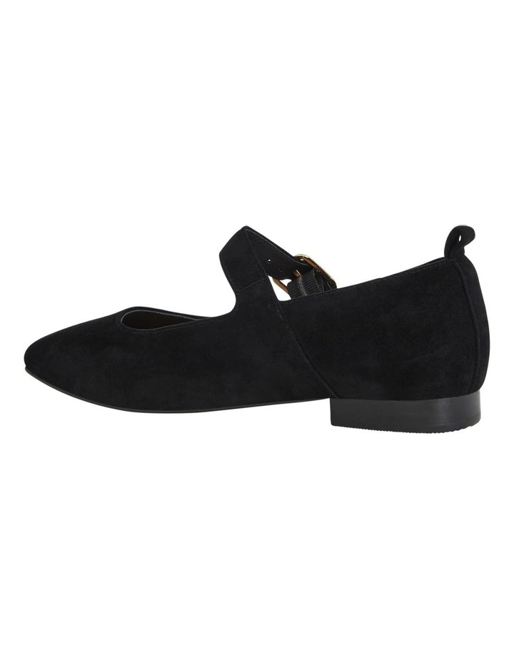 Bonnie Flat Shoes in Black Suede image 3