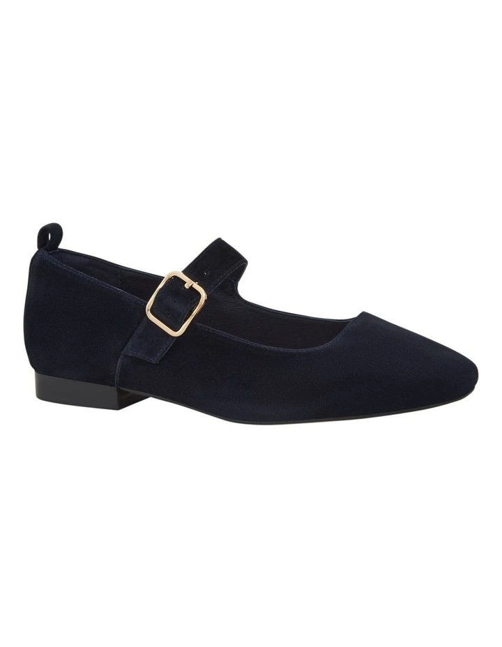 Bonnie Flat Shoes in Navy Suede image 2