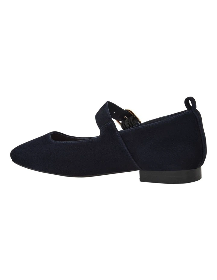 Bonnie Flat Shoes in Navy Suede image 3