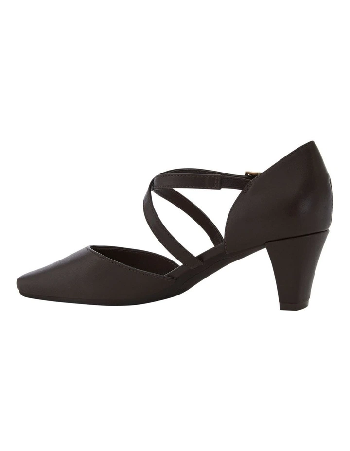 Adison Heeled Leather Shoes in Chocolate image 4