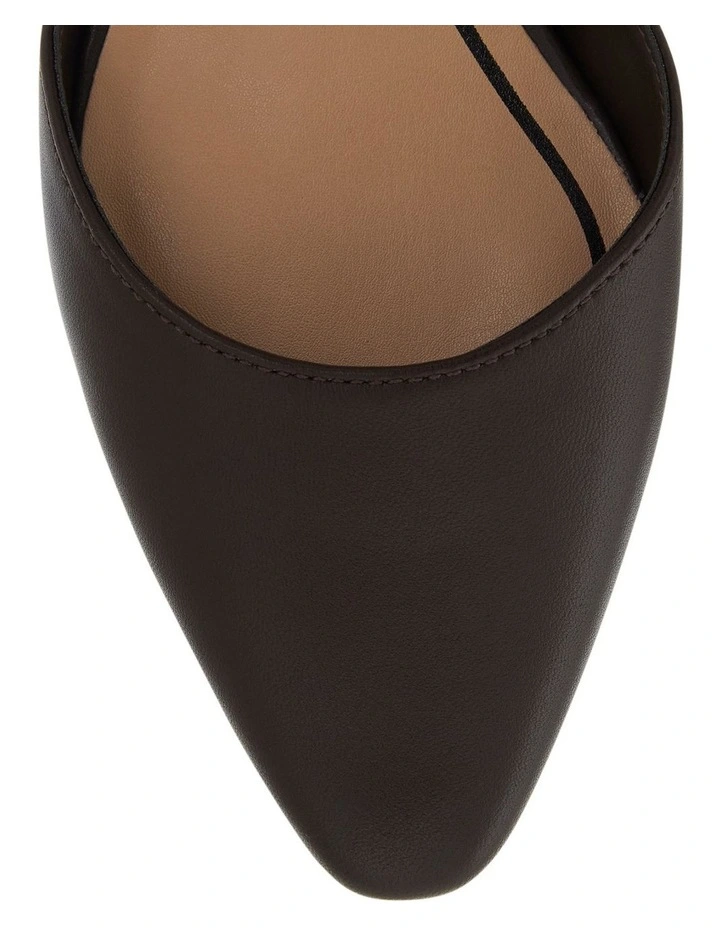 Adison Heeled Leather Shoes in Chocolate image 5