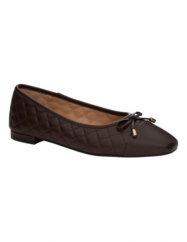 Belgium Flat Shoes in Chocolate Leather image 2