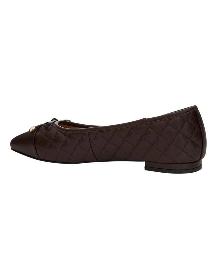 Belgium Flat Shoes in Chocolate Leather image 3