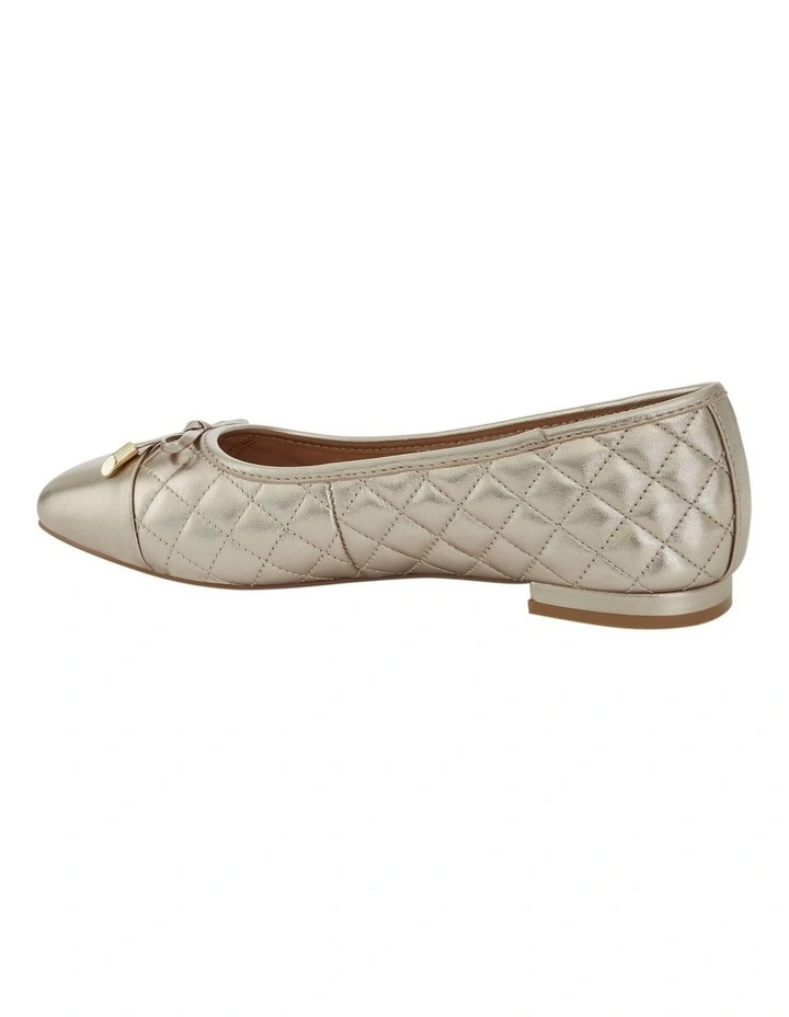 Belgium Flat Shoes in Soft Gold Leather image 3
