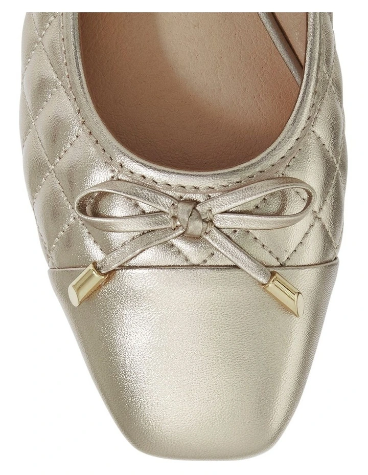 Belgium Flat Shoes in Soft Gold Leather image 4