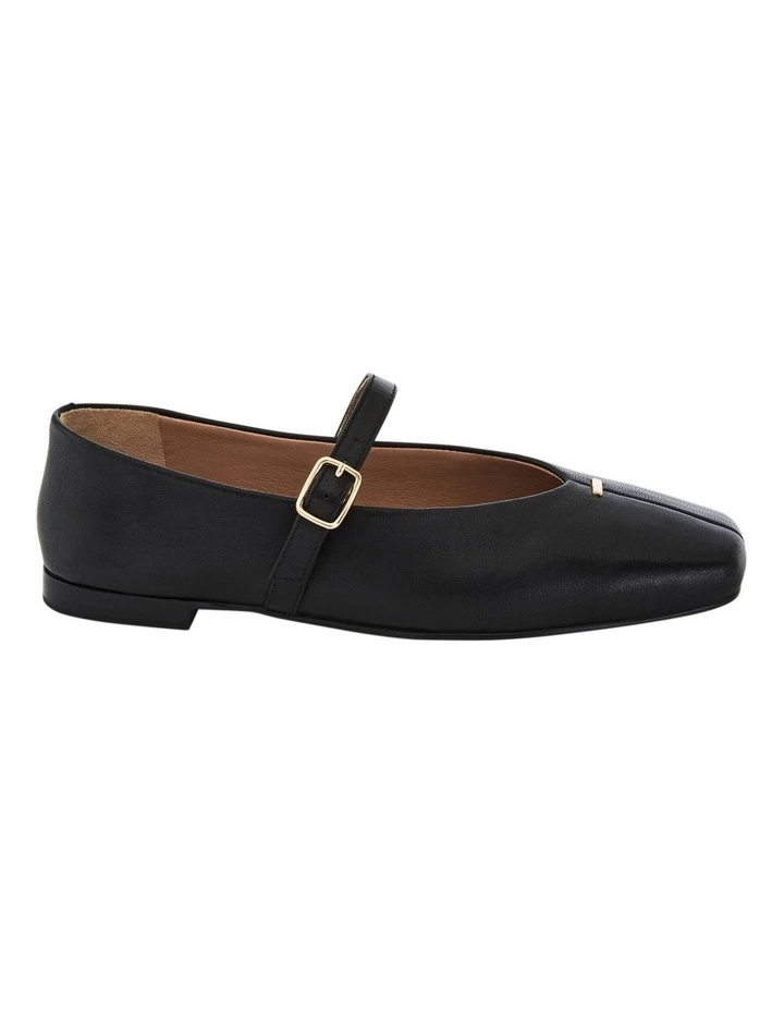 Pearl  Ballet Flats in Black Leather image 1