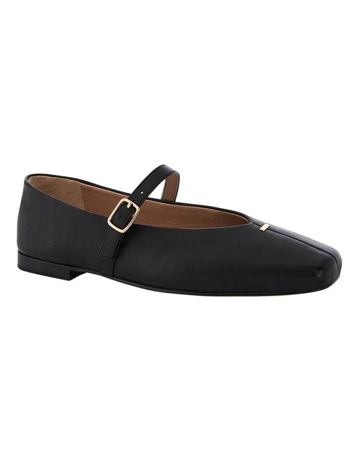 Pearl  Ballet Flats in Black Leather image 2