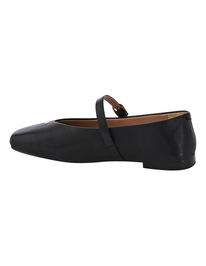 Pearl  Ballet Flats in Black Leather image 3