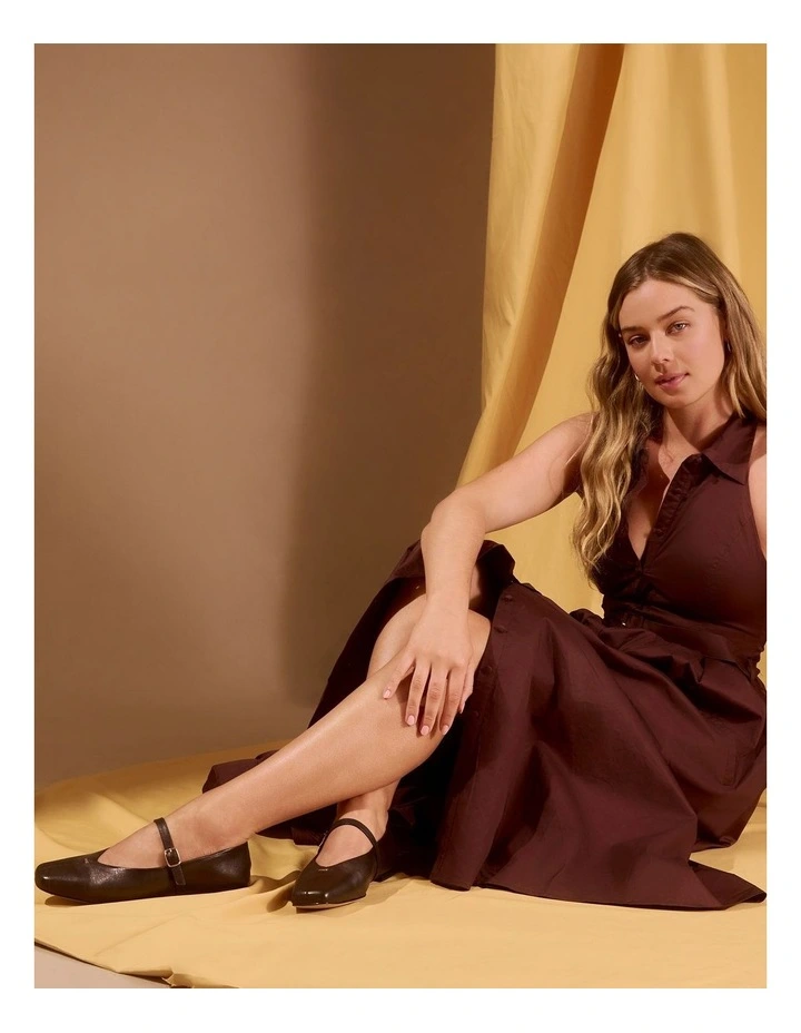 Pearl Ballet Flats in Chocolate Leather image 4