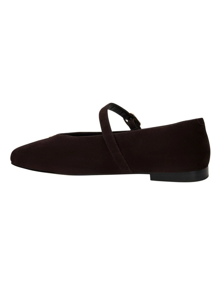 Pearl  Ballet Flats in Chocolate Suede image 3