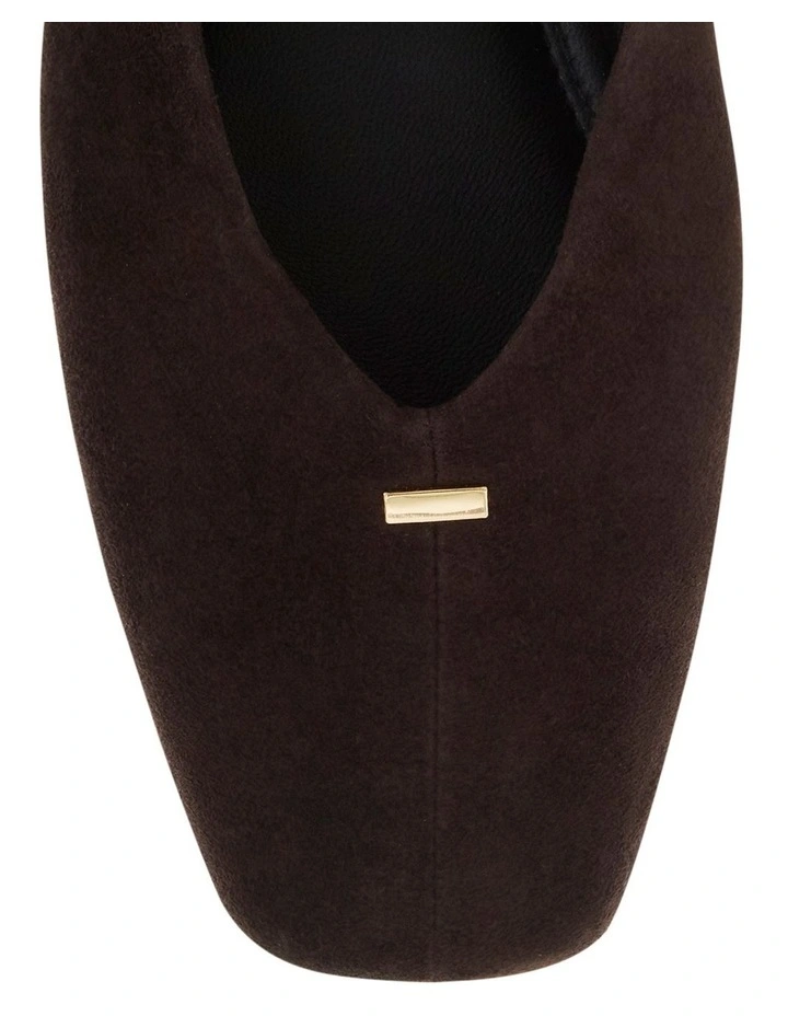 Pearl  Ballet Flats in Chocolate Suede image 4