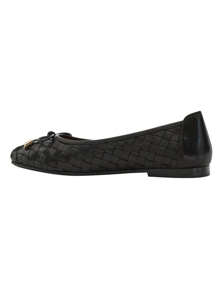 Alison Flat Shoes in Black Weave Leather image 3