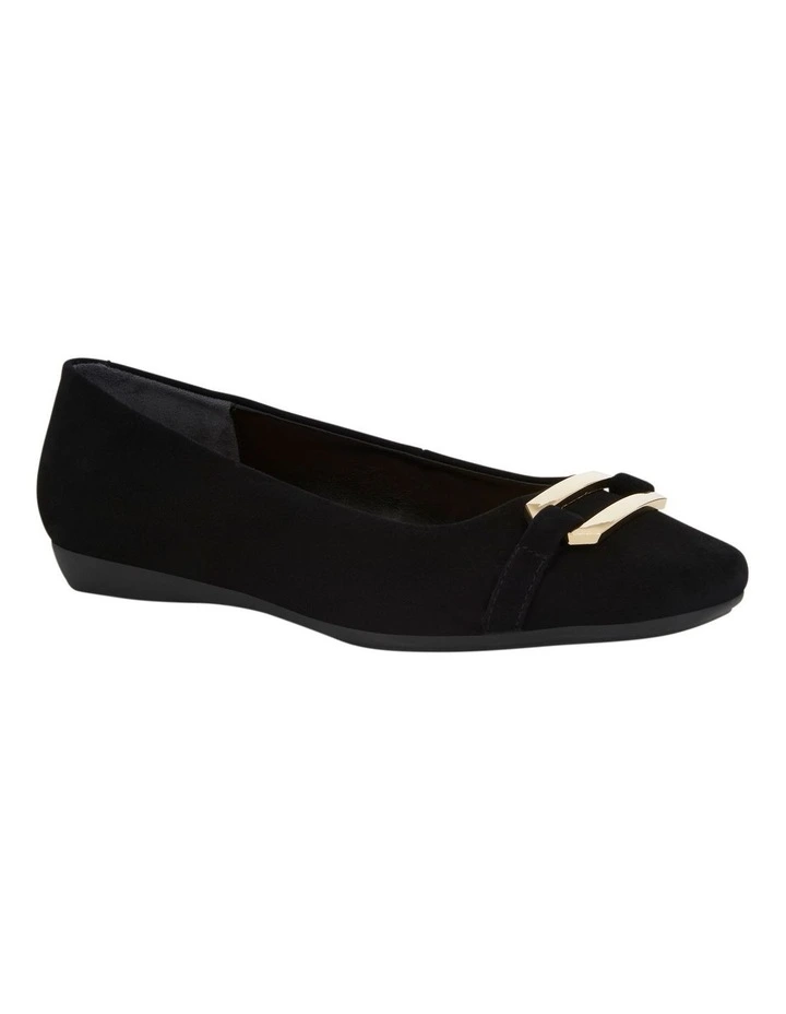 Twin Flat Shoes in Black Suede image 2