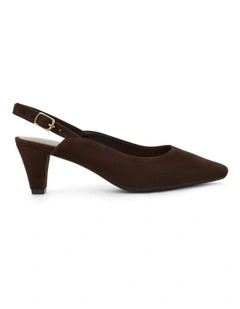 Agatha Heeled Shoes in Chocolate Suede