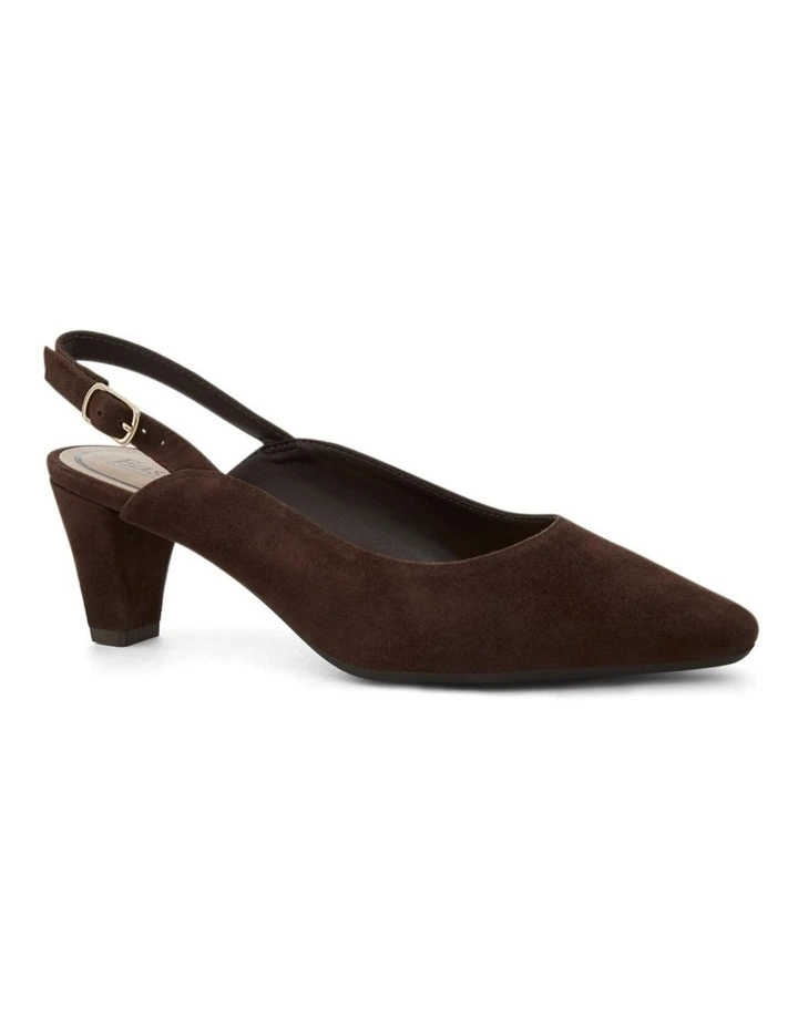 Agatha Heeled Shoes in Chocolate Suede image 2