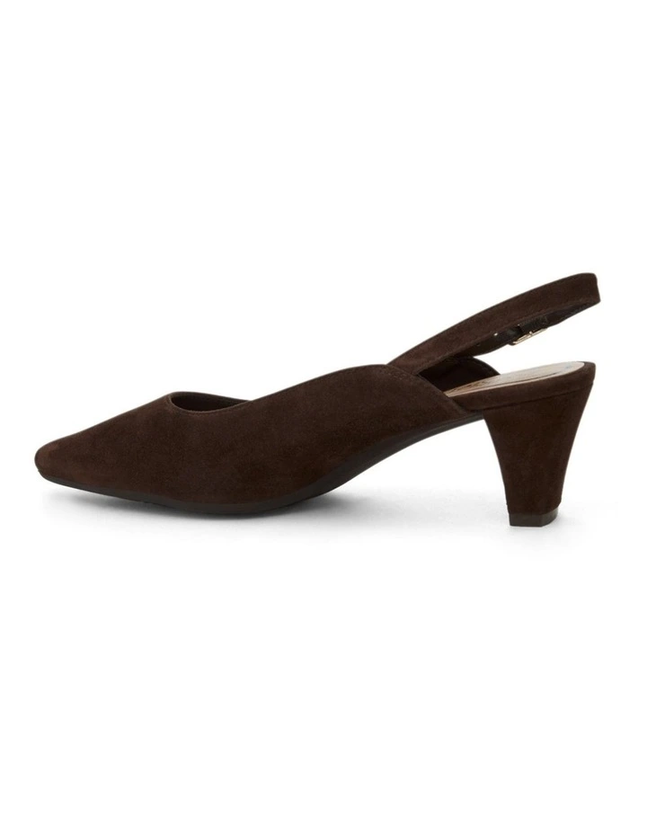 Agatha Heeled Shoes in Chocolate Suede image 3