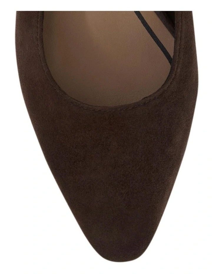 Agatha Heeled Shoes in Chocolate Suede image 4