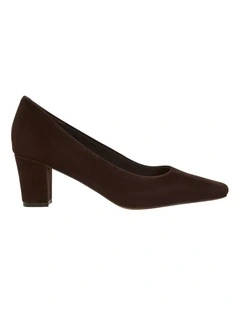 Nicole Heeled Shoes in Chocolate Suede