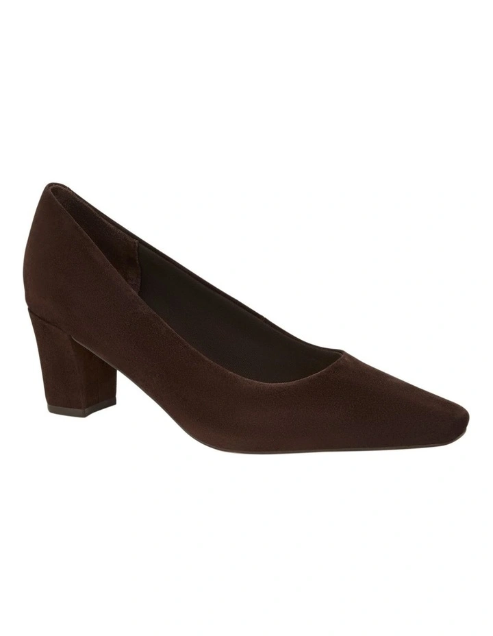 Nicole Heeled Shoes in Chocolate Suede image 2