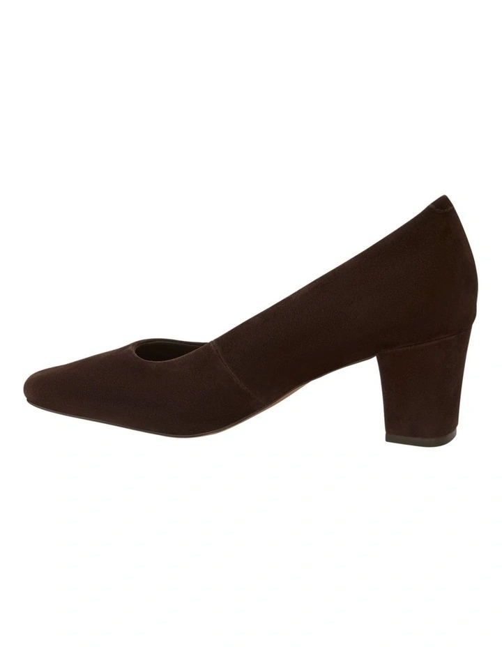 Nicole Heeled Shoes in Chocolate Suede image 3