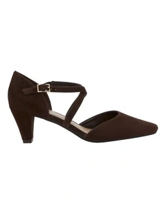 Adison Heeled Shoes in Chocolate Suede
