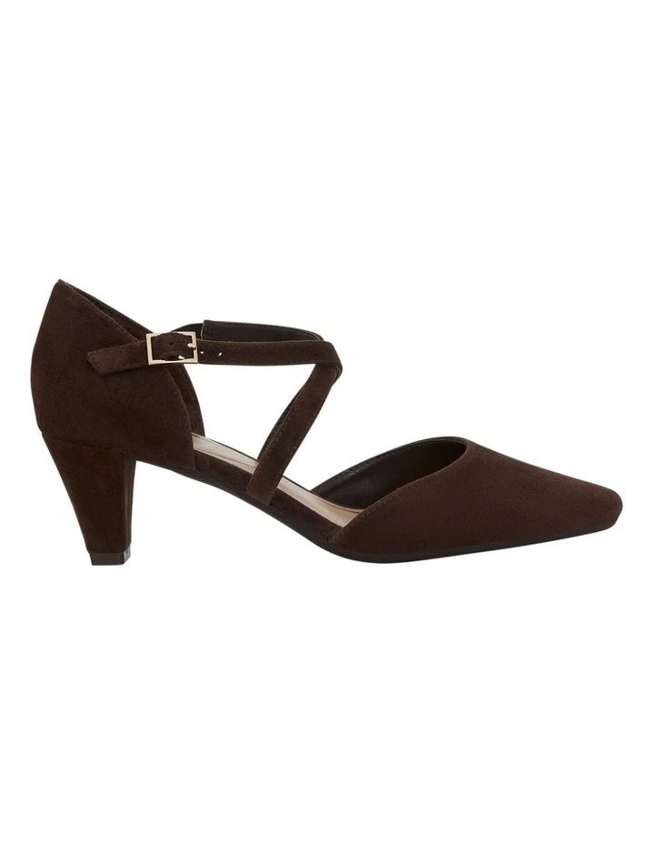 Adison Heeled Shoes in Chocolate Suede image 1