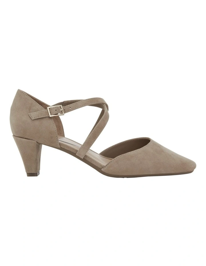 Adison Heeeld Shoes in Taupe Suede image 1