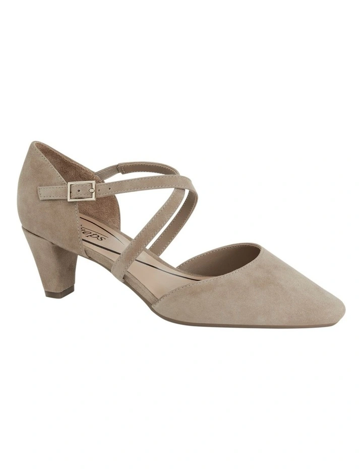 Adison Heeeld Shoes in Taupe Suede image 2