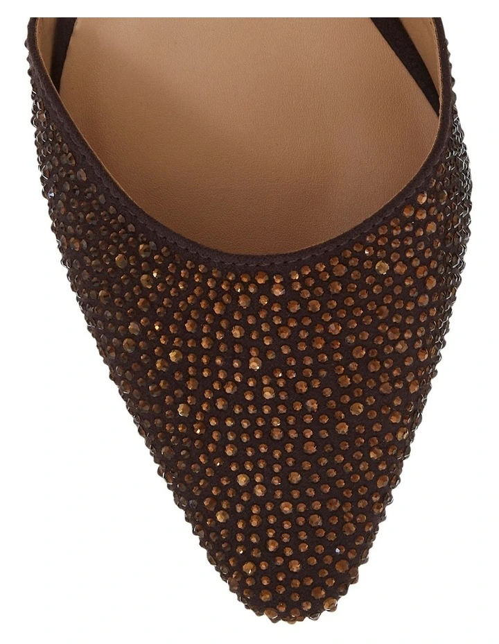 Adelle Heeled Shoes in Chocolate Fabric image 4