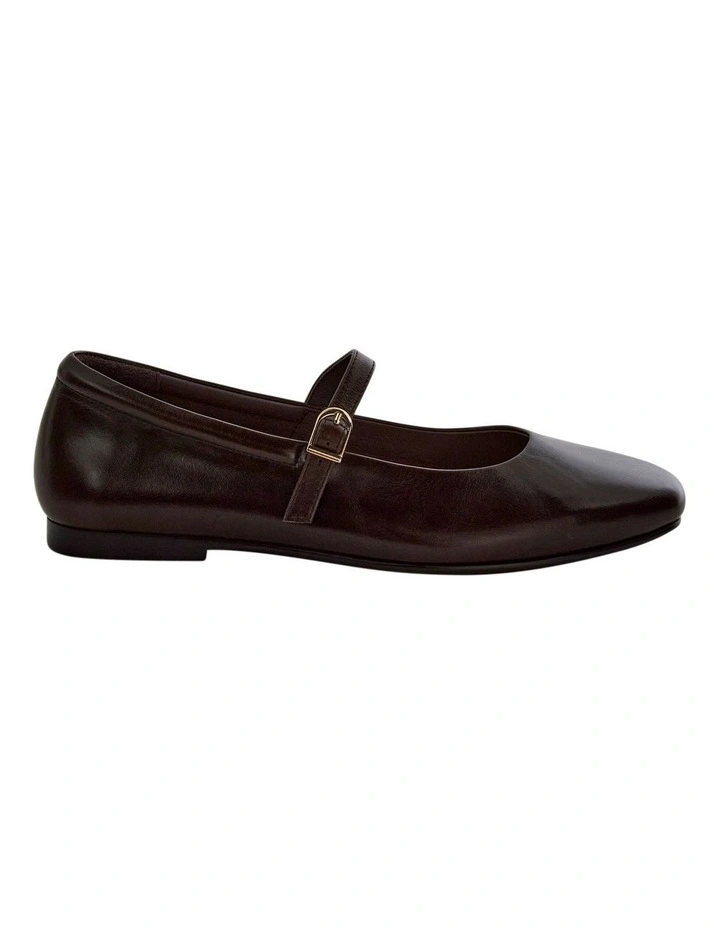 Athena Ballet Flats in Chocolate Leather image 1