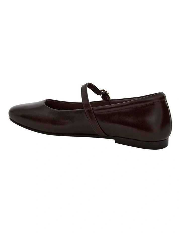 Athena Ballet Flats in Chocolate Leather image 3