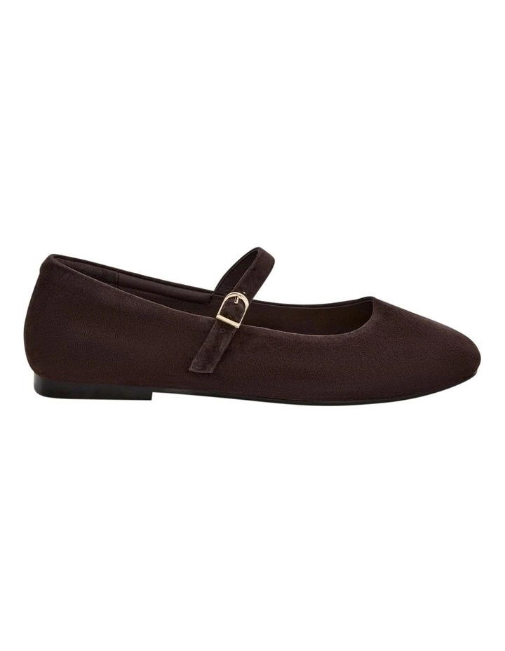 Athena Ballet Flats in Chocolate Suede image 1