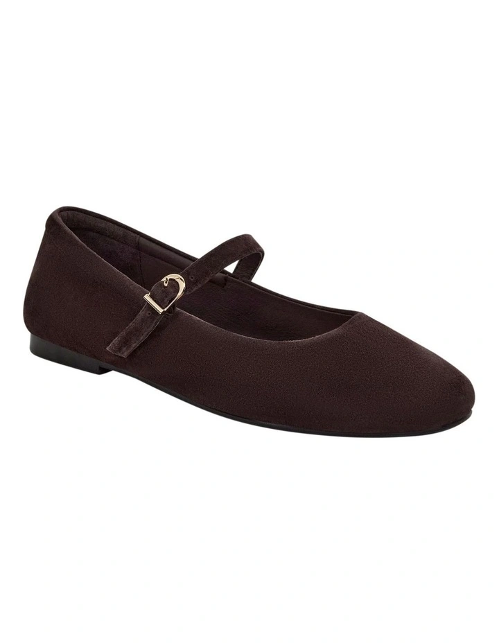 Athena Ballet Flats in Chocolate Suede image 2
